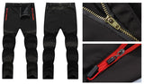 LOMAIYI NEW Men's Winter Casual Pants Men Fleece Lining Sweatpants Breathable Warm Mens Trousers Off White Zipper Pants,AM201