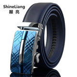 Men's Belt Automatic buckle Leather width 3.5CM Length 110/120 / 130CM Designer high quality Fashion brand black blue strap male