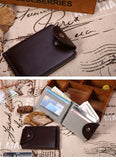 Brand Mini Men's leather Money Clip wallet Pocket Purse with clamp Man Slim Credit Card Bag ID Holder for male