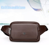 FEIDIKABOLO New Style Leather Men's Waist Packs Multifunction Chest Pack Waist Pack Hiqh Quality Men Waist bag Casual Fanny Pack