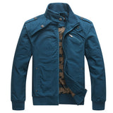 LOMAIYI NEW Men's Casual Army Autumn Jacket Men Pure Cotton Slim Coat Spring Jean Blue Military Style Jackets With Zipper,BM096