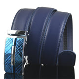 Men's Belt Automatic buckle Leather width 3.5CM Length 110/120 / 130CM Designer high quality Fashion brand black blue strap male