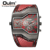 Oulm Top Luxury Brand Men Quartz Watches Double Time Show Snake Band Casual Male Sports Watches Clock Hours relogio masculino-WATCHS-FOREVER KRN